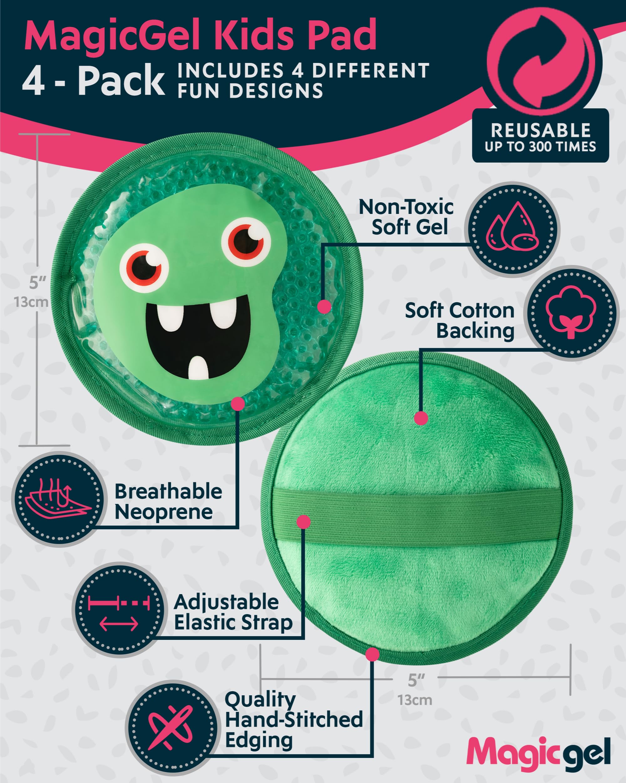 Magic Gel, diseño divertido de monstruos, cuidado infantil amigable