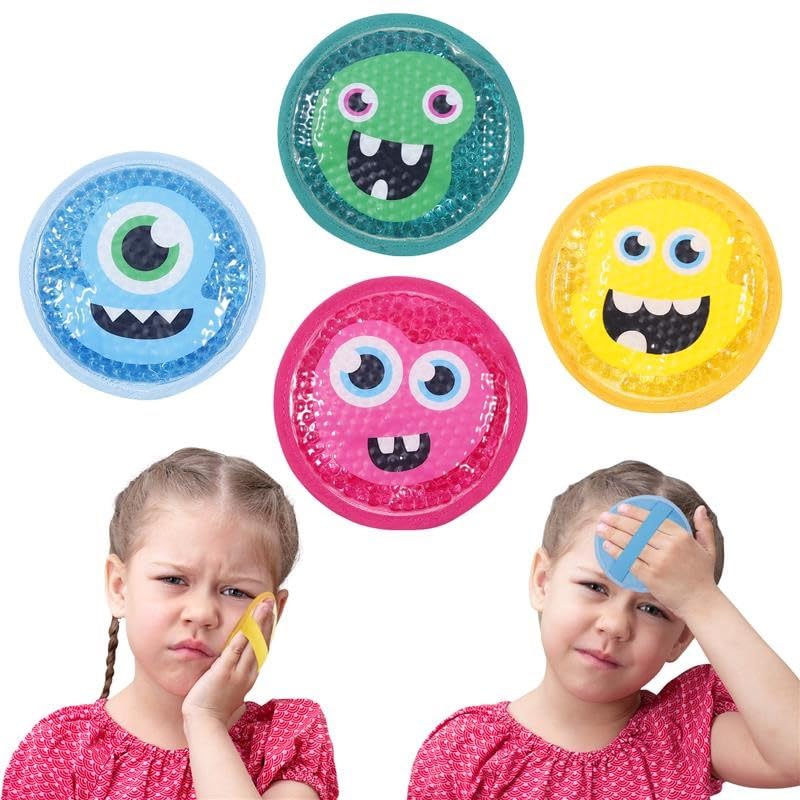 Magic Gel, pack de 4 monstruos, enfoque en los personajes, alivio suave para golpes