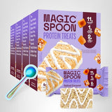 Magic Spoon barra proteina sabor caramelo salado, experiencia dulce sin culpas.