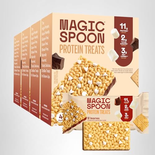 Magic Spoon barra proteica Smores sin gluten, ideal para dietas.