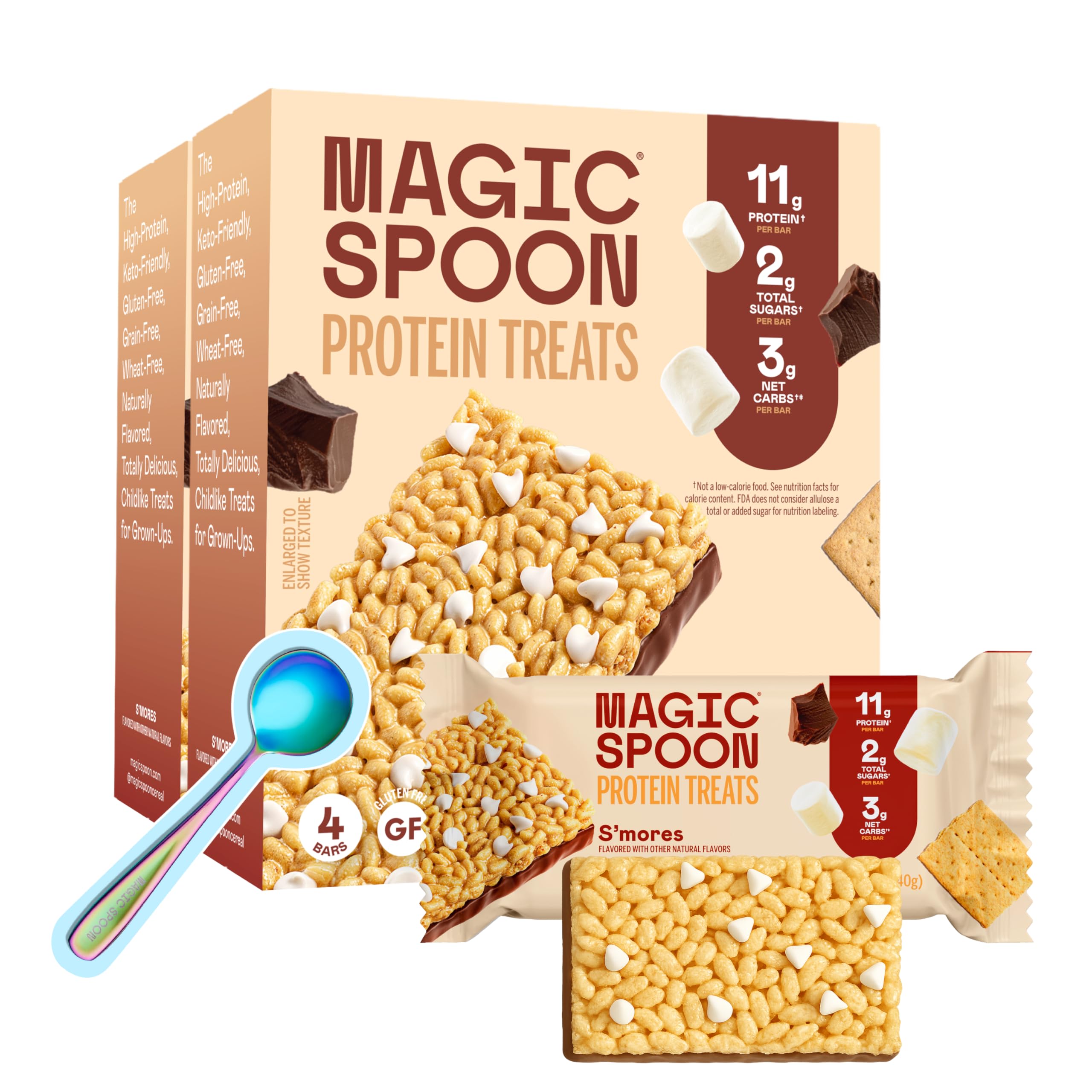 Magic Spoon barra proteína Smores, ideal para desayuno rápido y snack tras entreno.
