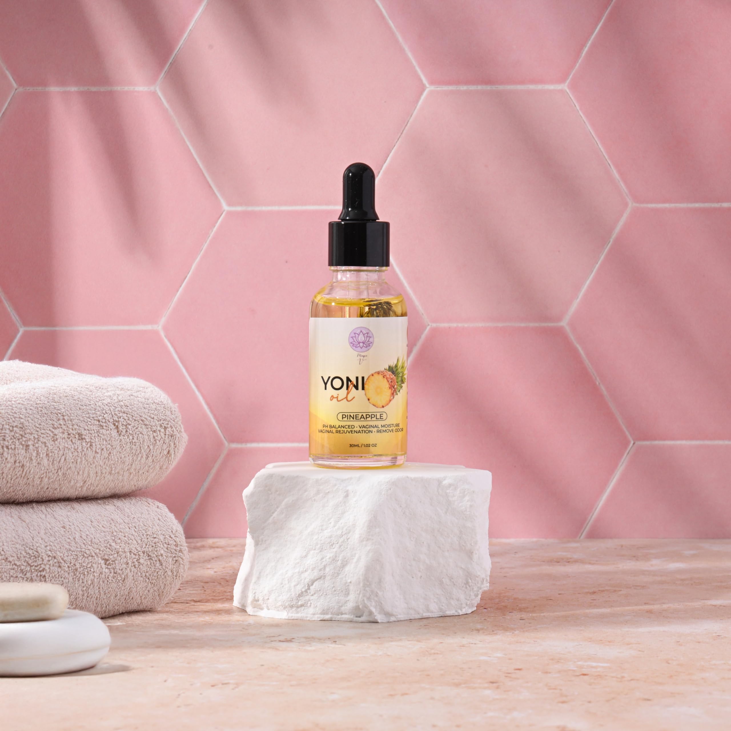 Magic V Steam Yoni Oil, alivio para pelo encarnado e irritaciones.