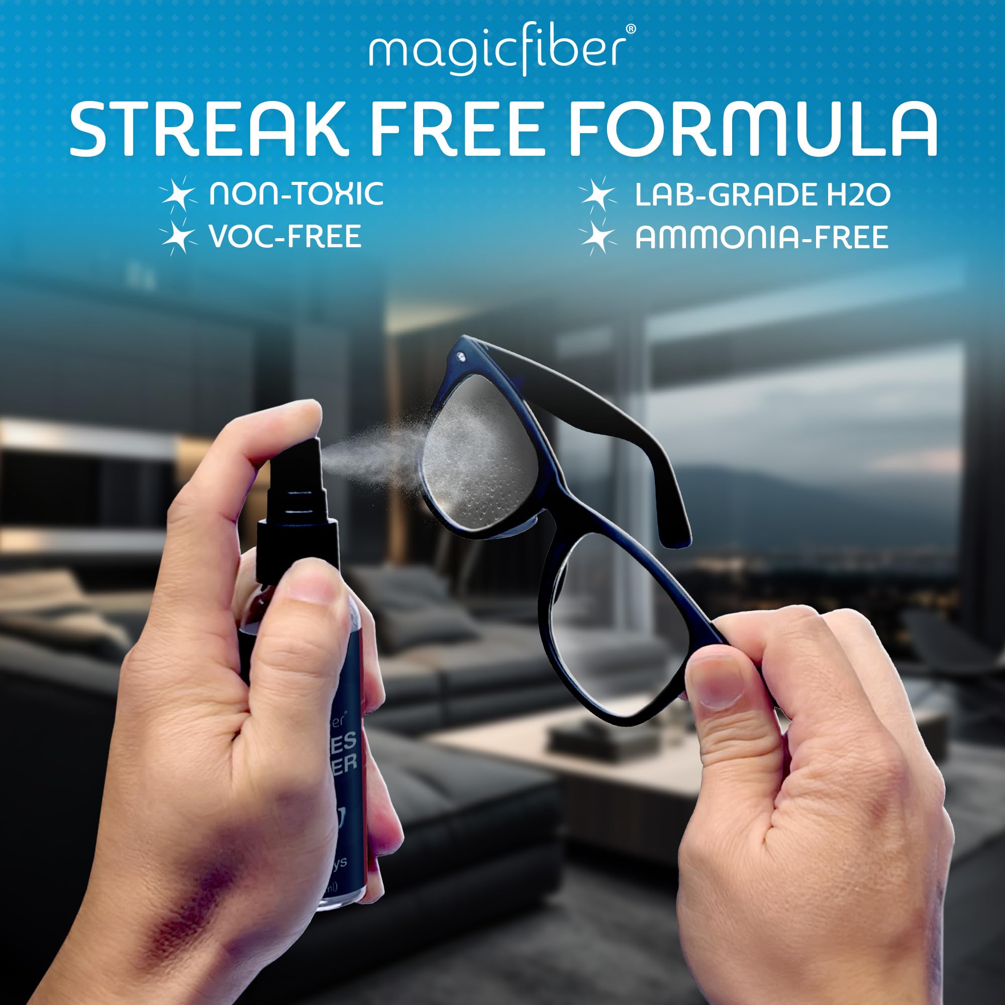 MagicFiber paño de microfibra para anteojos, suave y no araña.