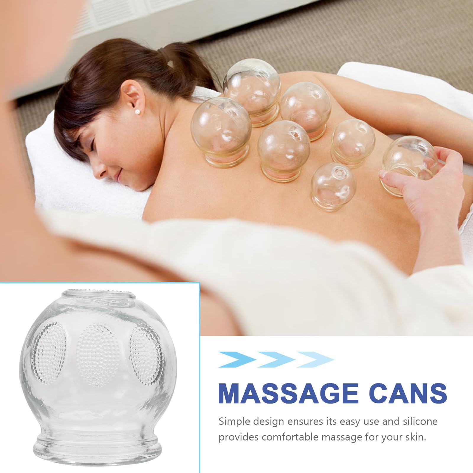 Magiclulu ventosas de vidrio duraderas y claras para terapia en espalda y cuello.
