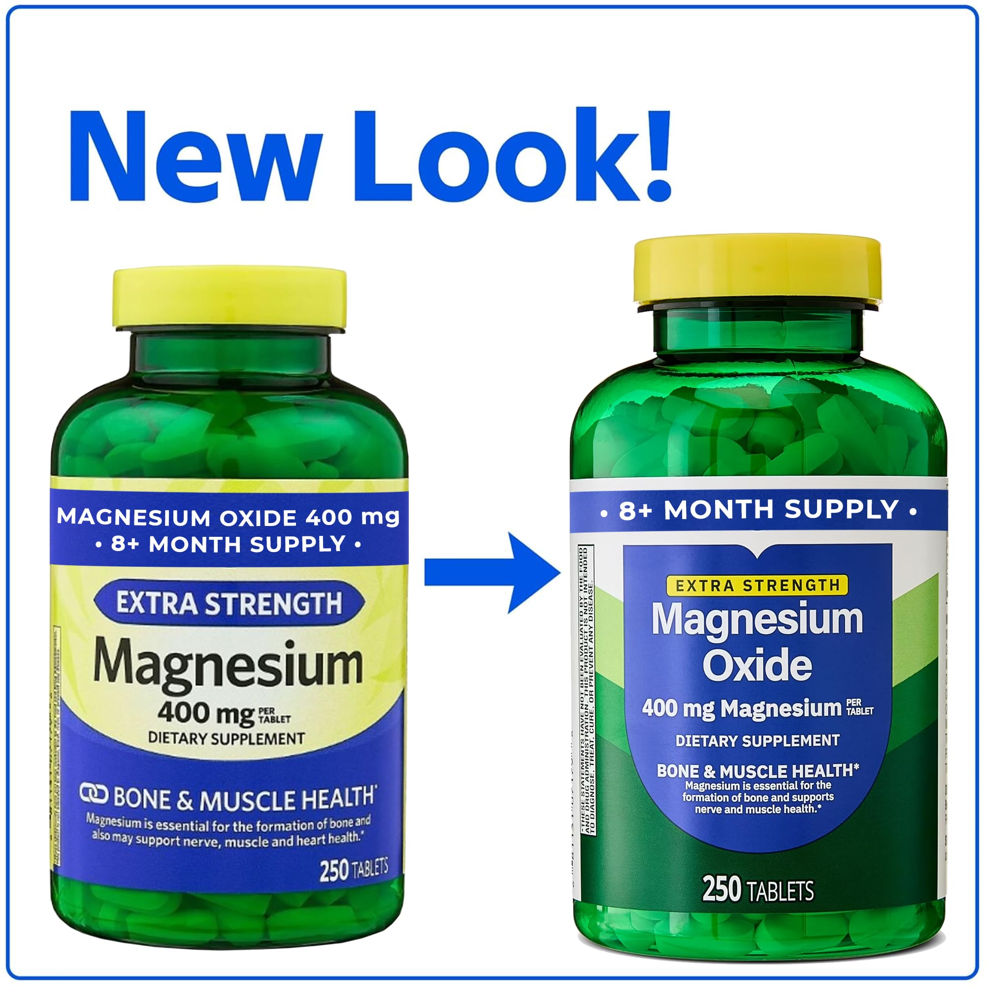 Tabletas de magnesio 400 mg para dosis diaria conveniente