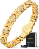 Pulsera magnética MagnetRX dorada, vista frontal para uso diario elegante.
