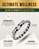 Dije de acero inoxidable MagnetRx en pulsera hematita