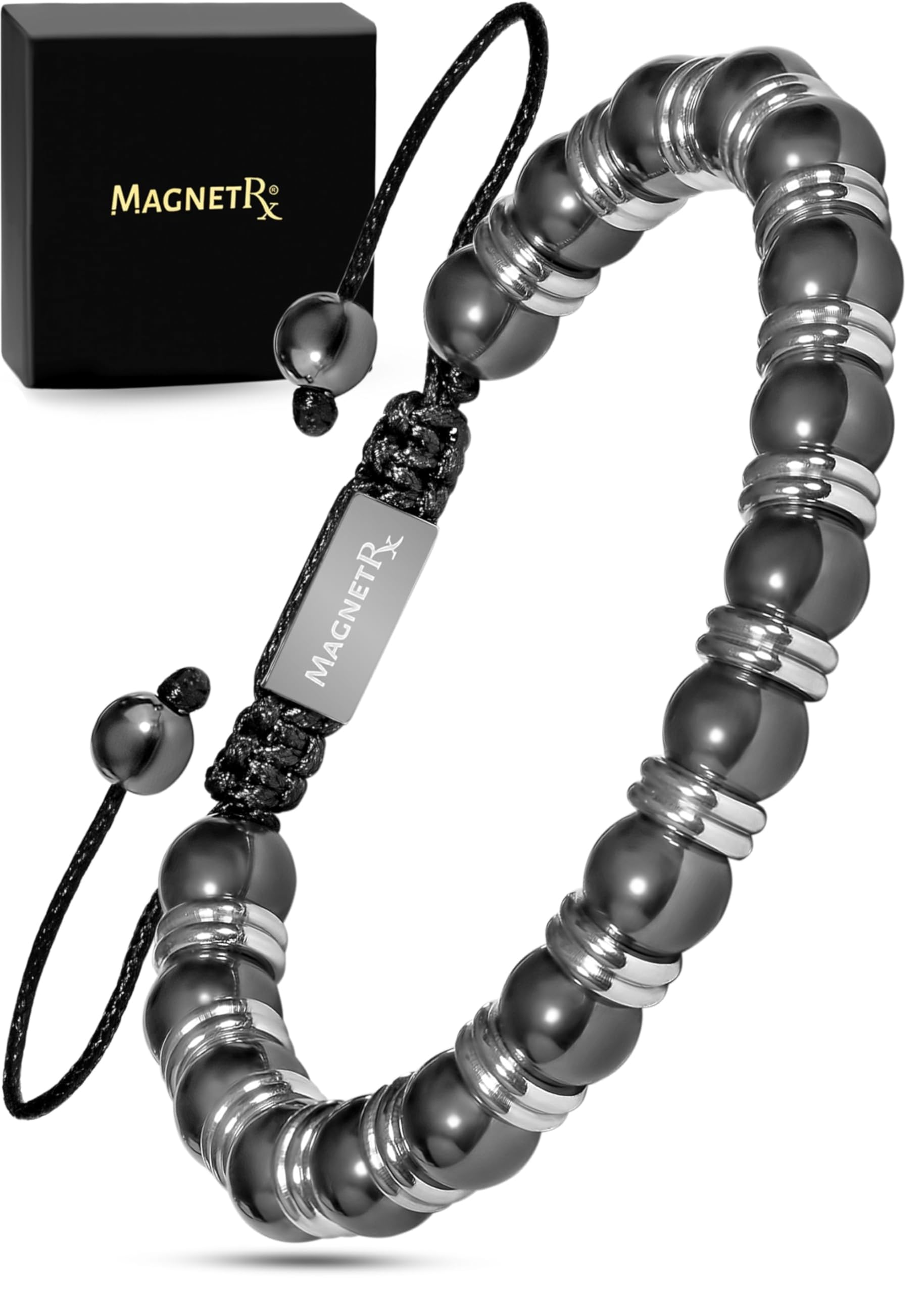 Pulsera MagnetRx hematita 8mm detalle elegante para uso diario