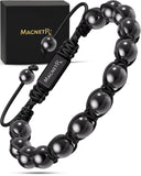 Pulsera MagnetRX con cuentas de hematita 8mm, detalle brillante para un look elegante