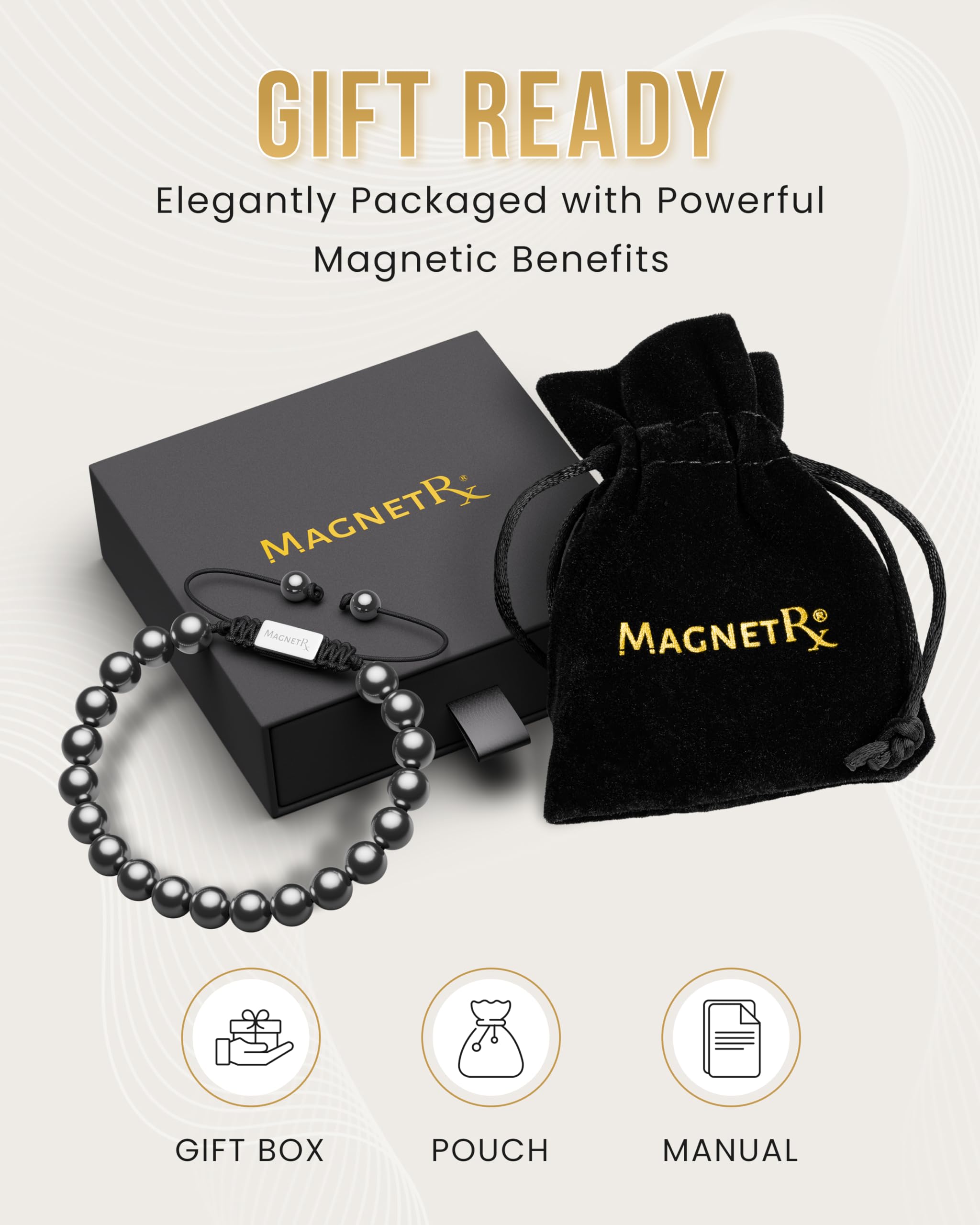 Uso diario con estilo, pulsera MagnetRX para cualquier look.