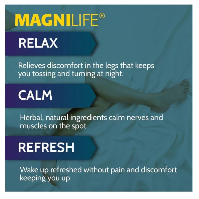 MagniLife Crema Piernas PM con ingredientes homeopáticos para apoyo al descanso.