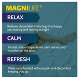 MagniLife Crema Piernas PM con ingredientes homeopáticos para apoyo al descanso.