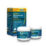 MagniLife crema para piernas, enfoque en el envase, ayuda potencial para piernas inquietas.