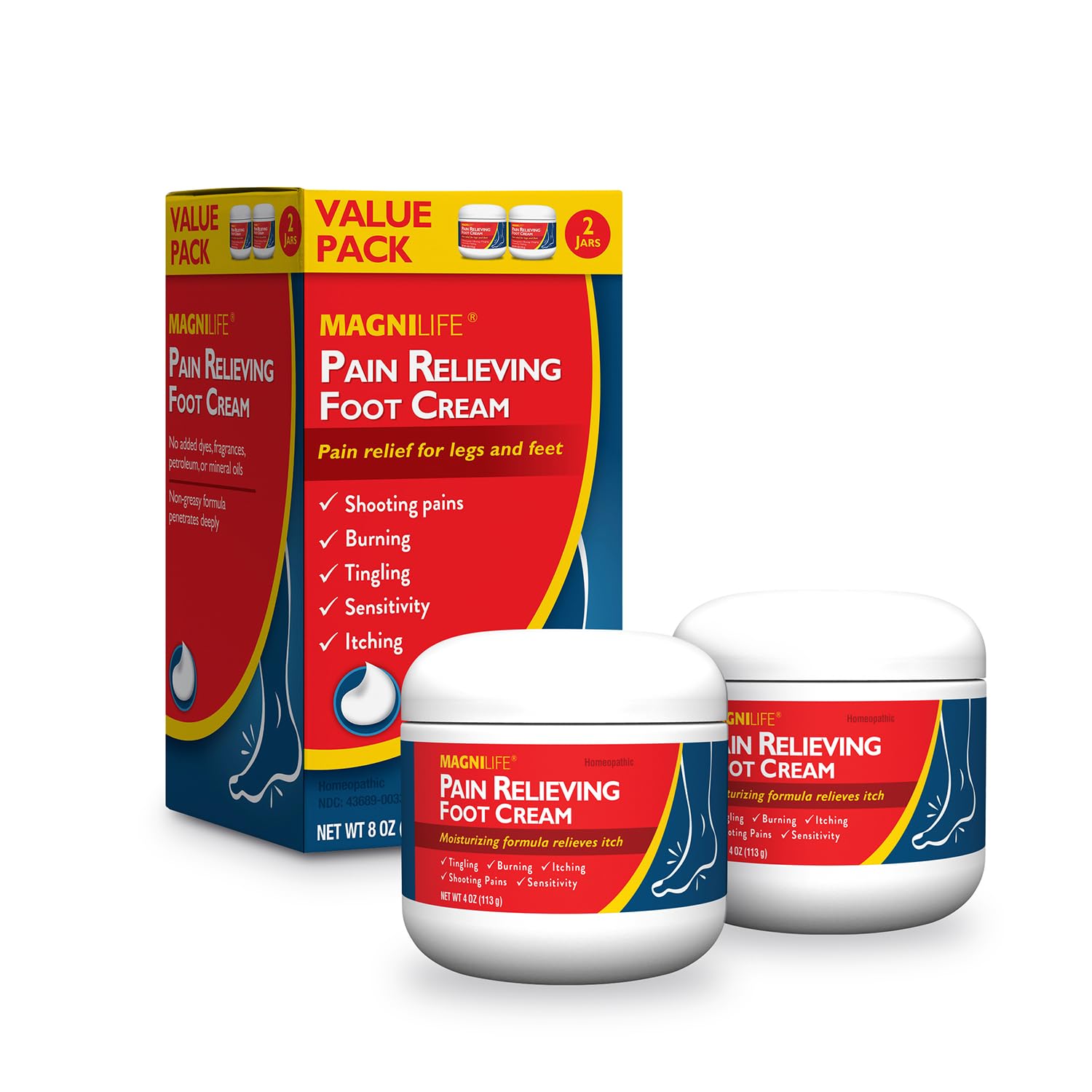 MagniLife crema-pies-alivio multimodal para dolor, hormigueo y ardor.