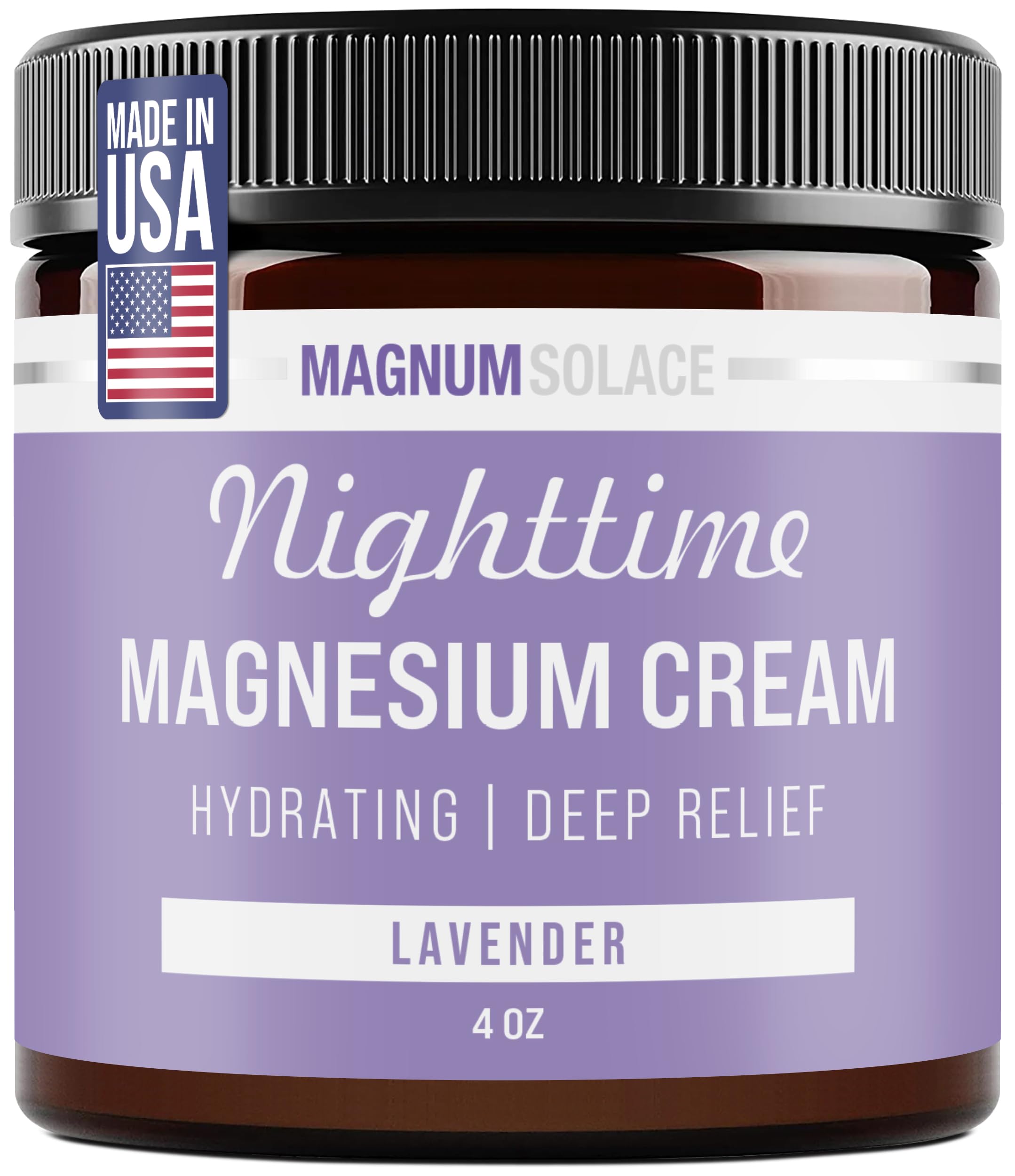 Magnum Solace loción magnesio nocturna para piernas, apoyo relajante antes de dormir.