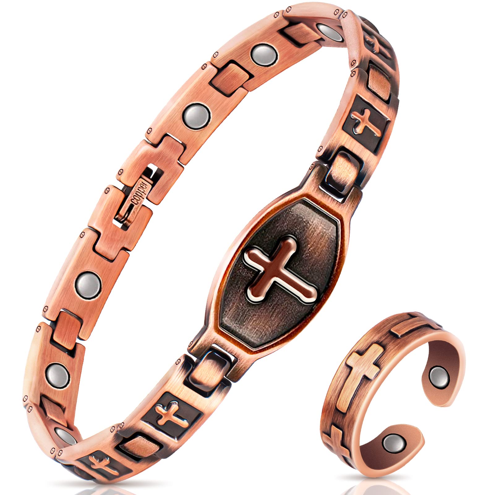 Mahnco pulsera magnética de cobre, detalle suave para uso diario