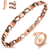 Pulsera tobillo Mahnco de cobre con 13 imanes, posible apoyo para equilibrio diario.