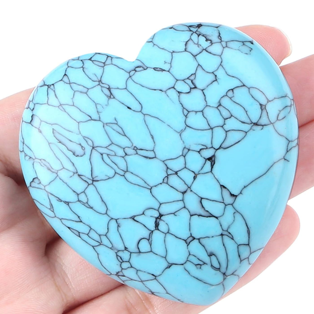 Maibaota, corazón de cristal verde turquesa de 60 mm, ideal para meditación y armonización.