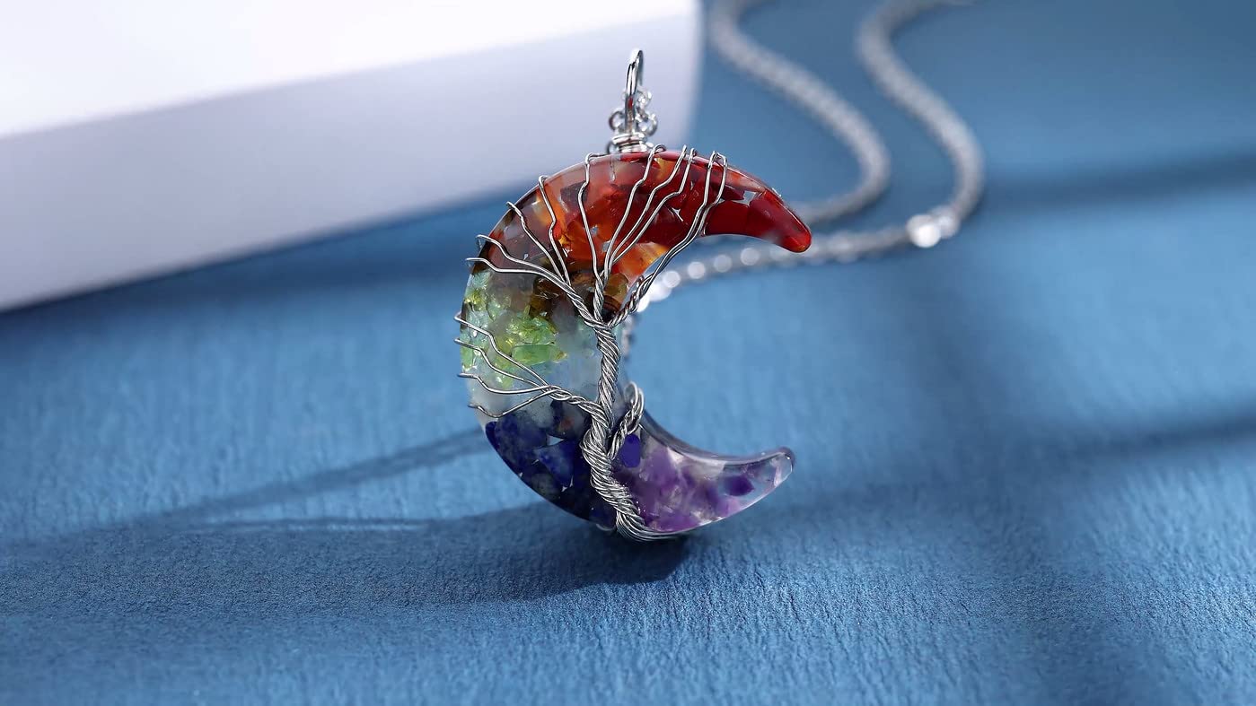 Dije árbol de vida con cristales para balance emocional.
