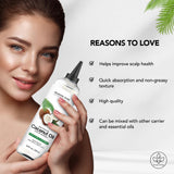 Majestic Pure Aceite Coco Fraccionado acondiciona el cabello con suavidad.
