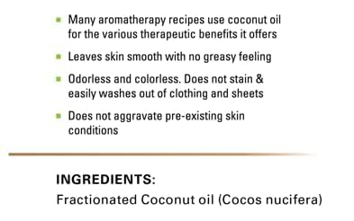 Majestic Pure Aceite Coco Fraccionado: aplicación ligera en piel para hidratación