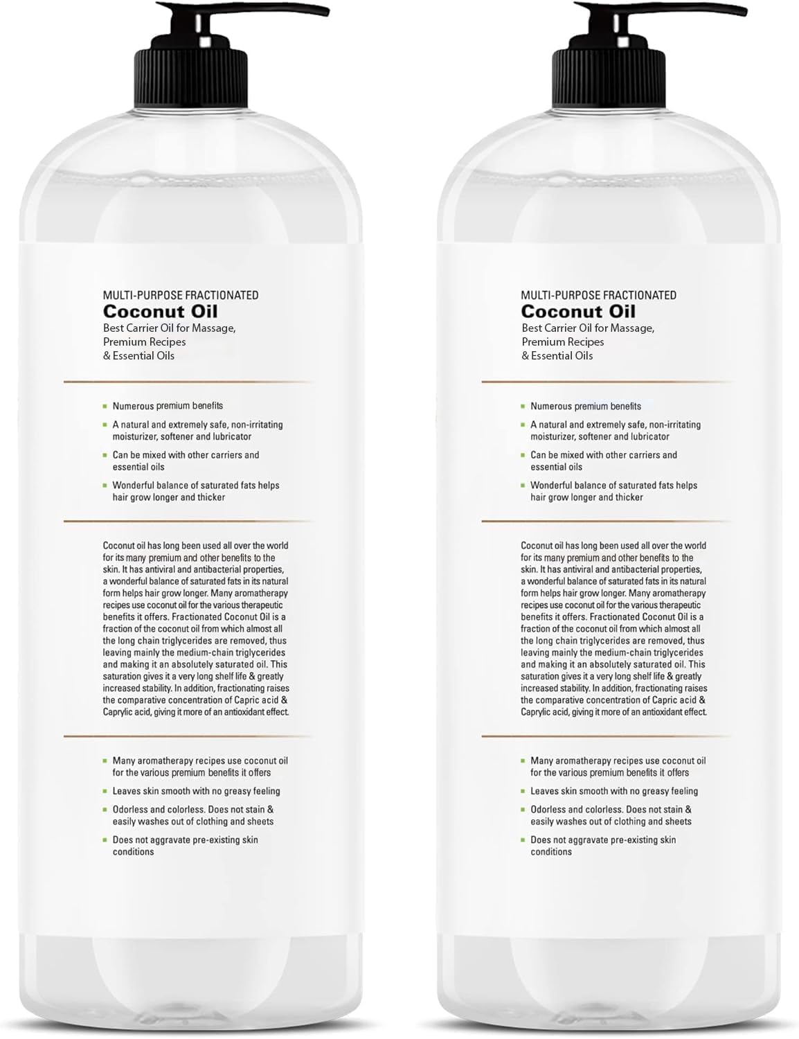 Majestic Pure Aceite Coco Fraccionado: textura traslúcida para diluir aceites