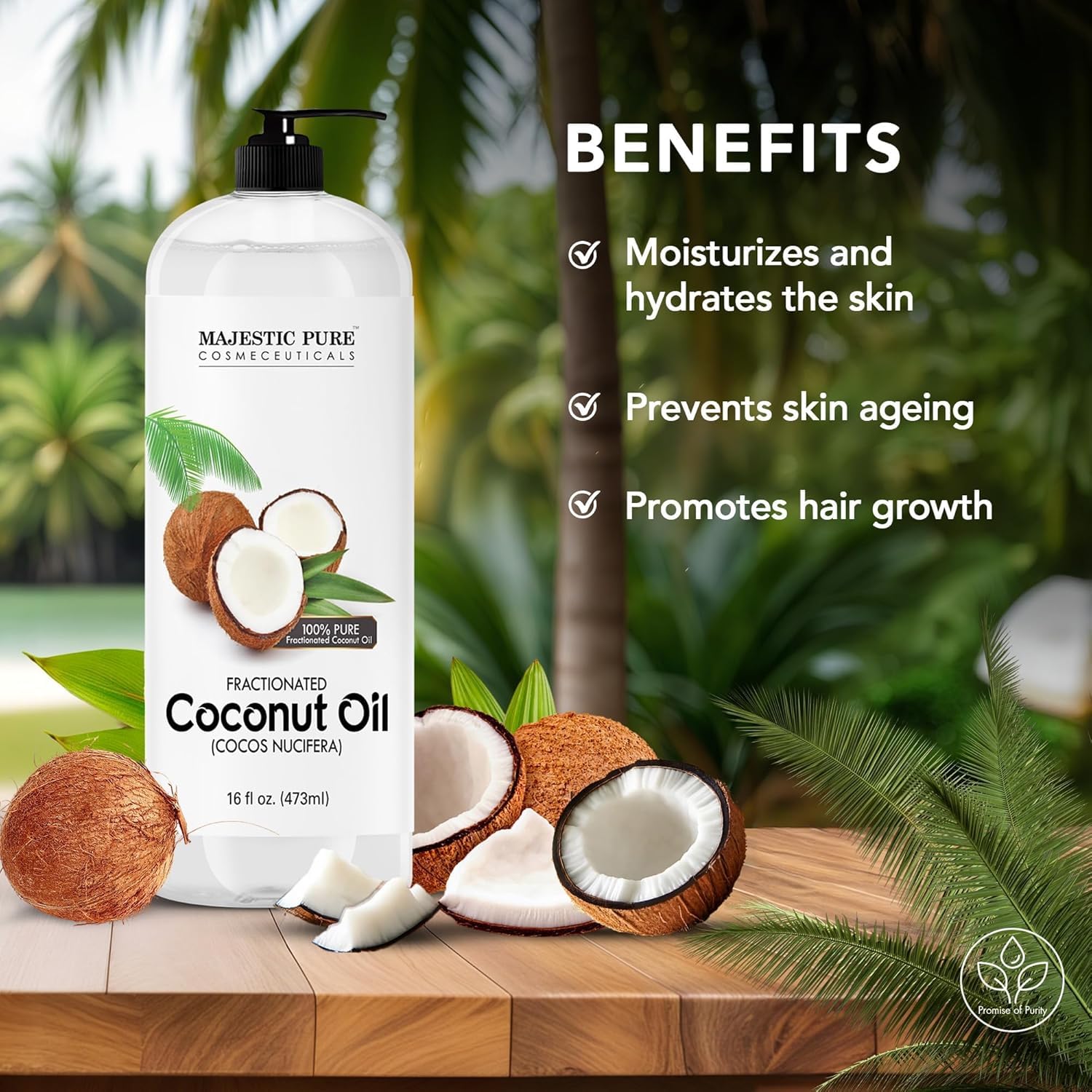 Majestic Pure Aceite de Coco Fraccionado, uso en cosméticos caseros como humectante