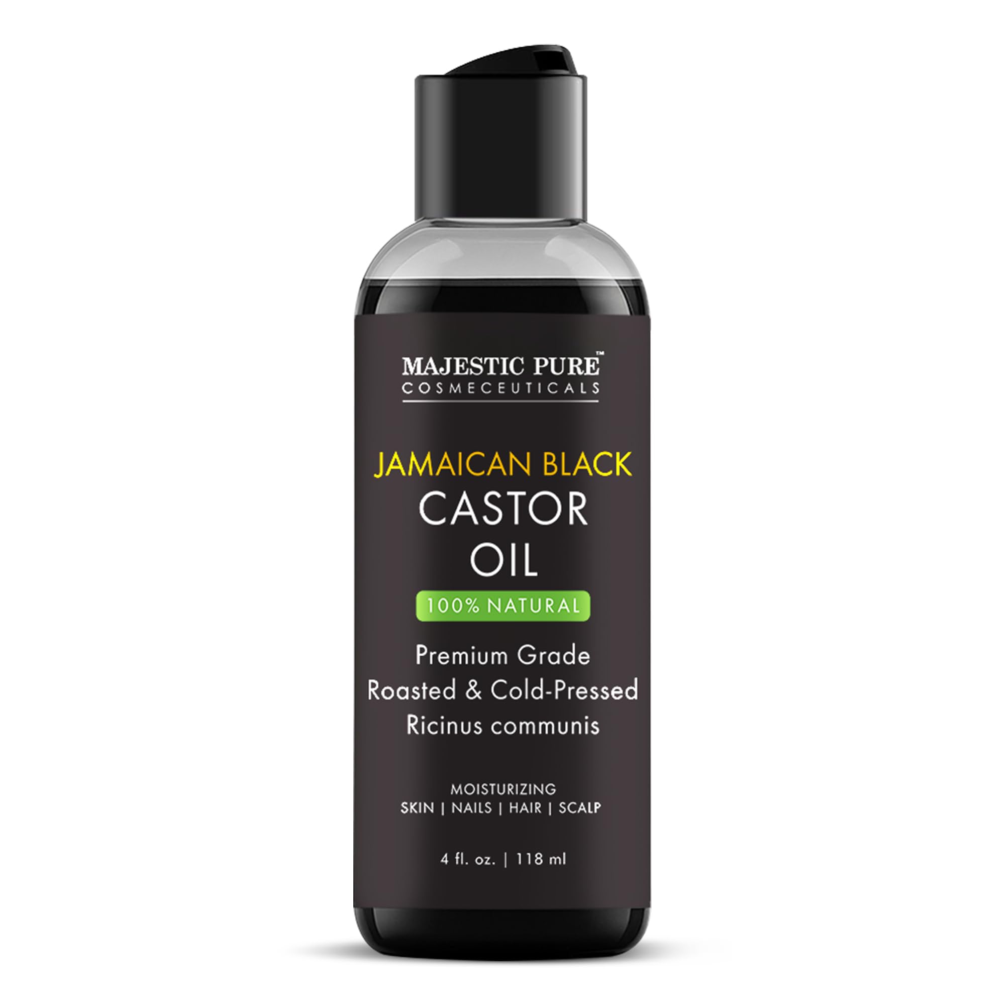 Majestic Pure aceite de castor jamaicano en bote, hidratación para cabello.
