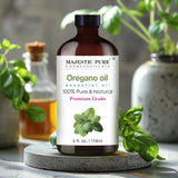 Etiqueta clara de Majestic Pure Aceite de oregano y control de calidad