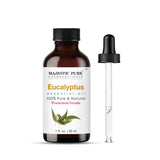 Majestic Pure Aceite Esencial de Eucalipto en botella ámbar para conservar la pureza y aroma