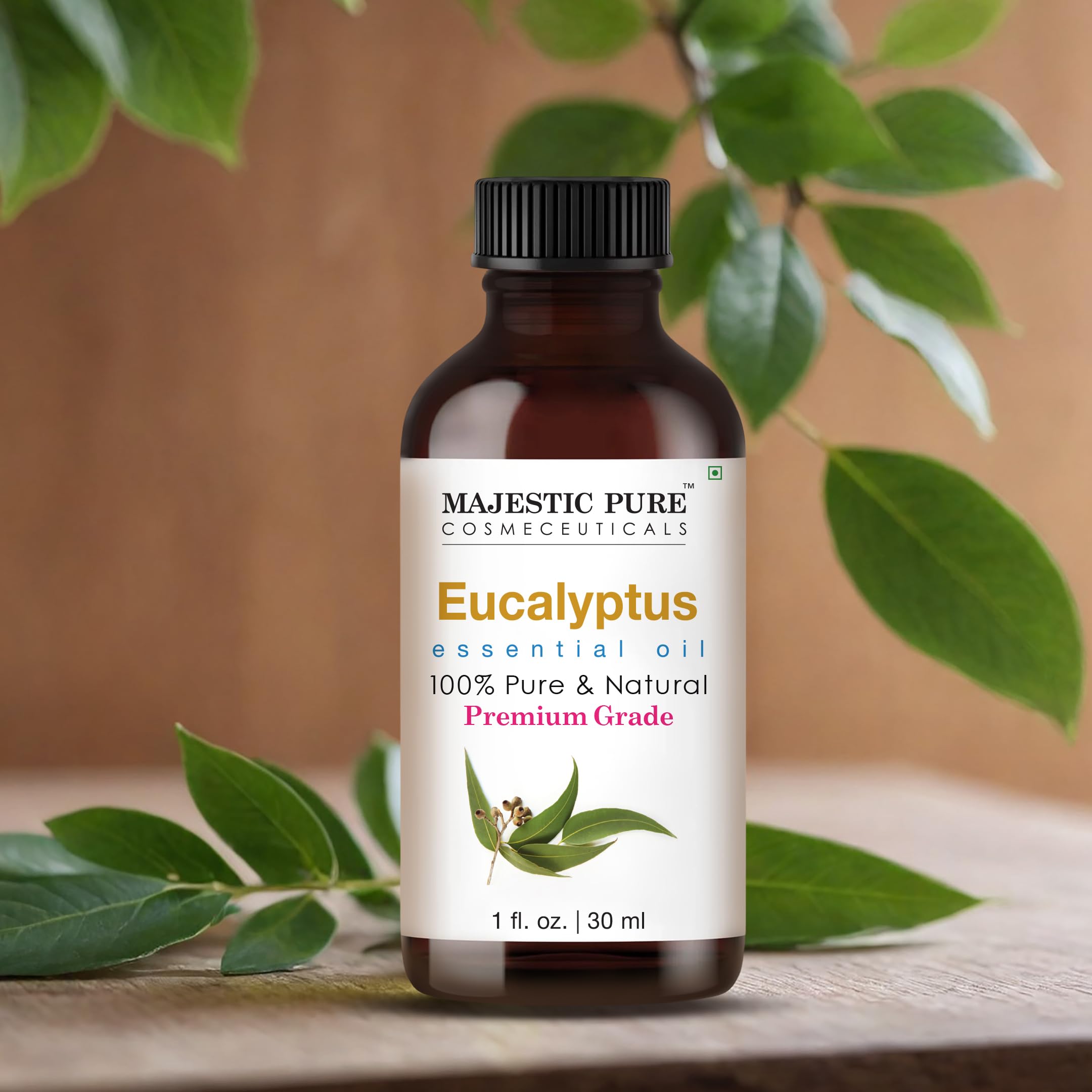 Majestic Pure Aceite Eucalipto con cuentagotas para dosificar con precisión