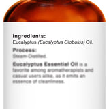 Majestic Pure Aceite Eucalipto ideal para difusor y aromaterapia en casa