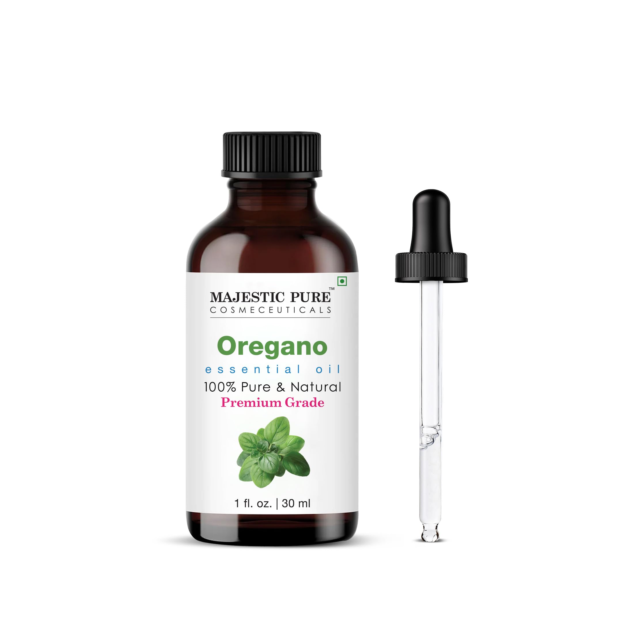 Majestic Pure Aceite de Orégano en botella ámbar para uso en difusor