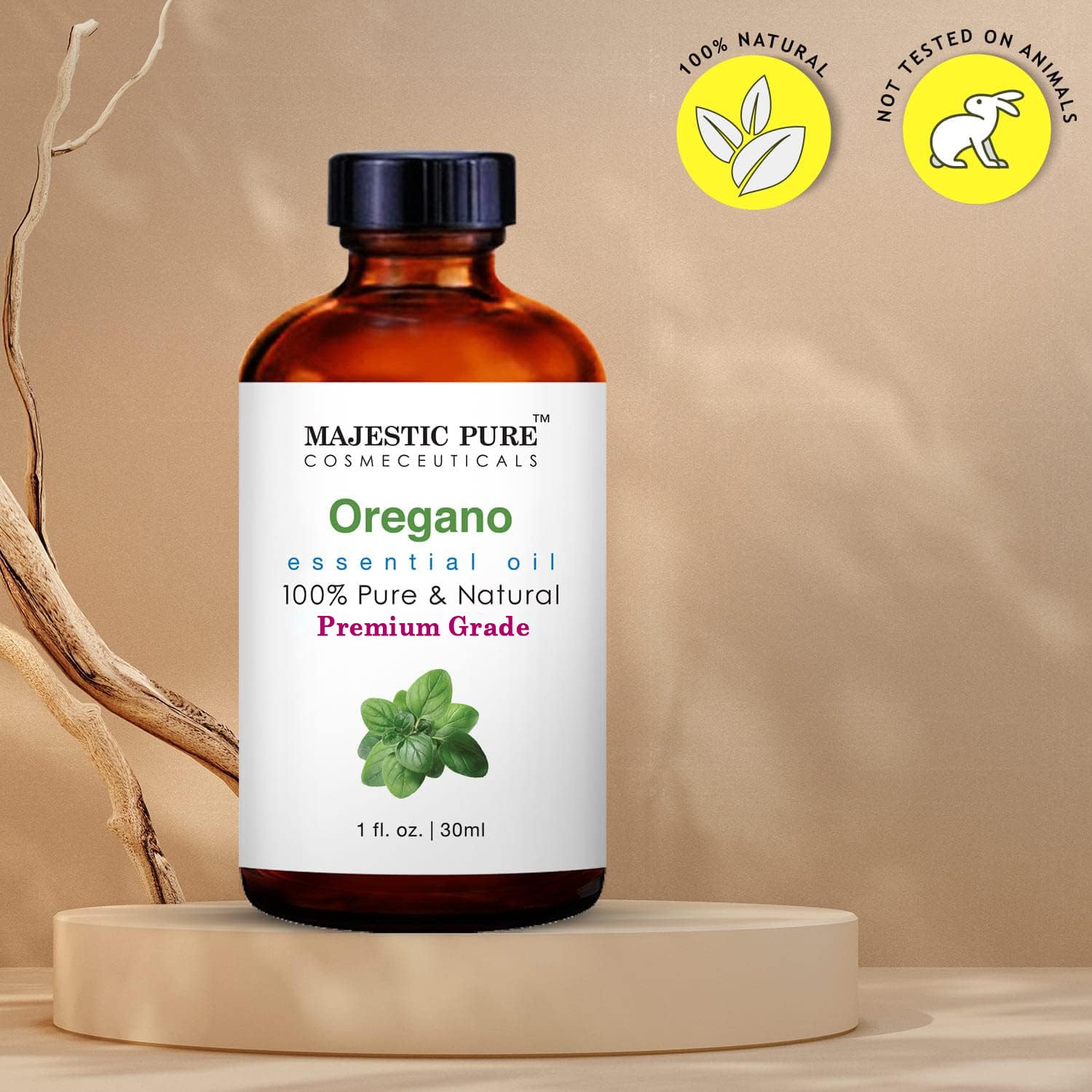Majestic Pure Aceite de Orégano con gotero para medir dosis