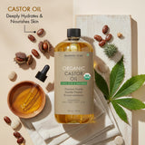 Aplicación suave para masaje con Aceite de Ricino Majestic Pure.