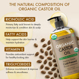 Majestic Pure Aceite de ricino para rostro, brillo natural