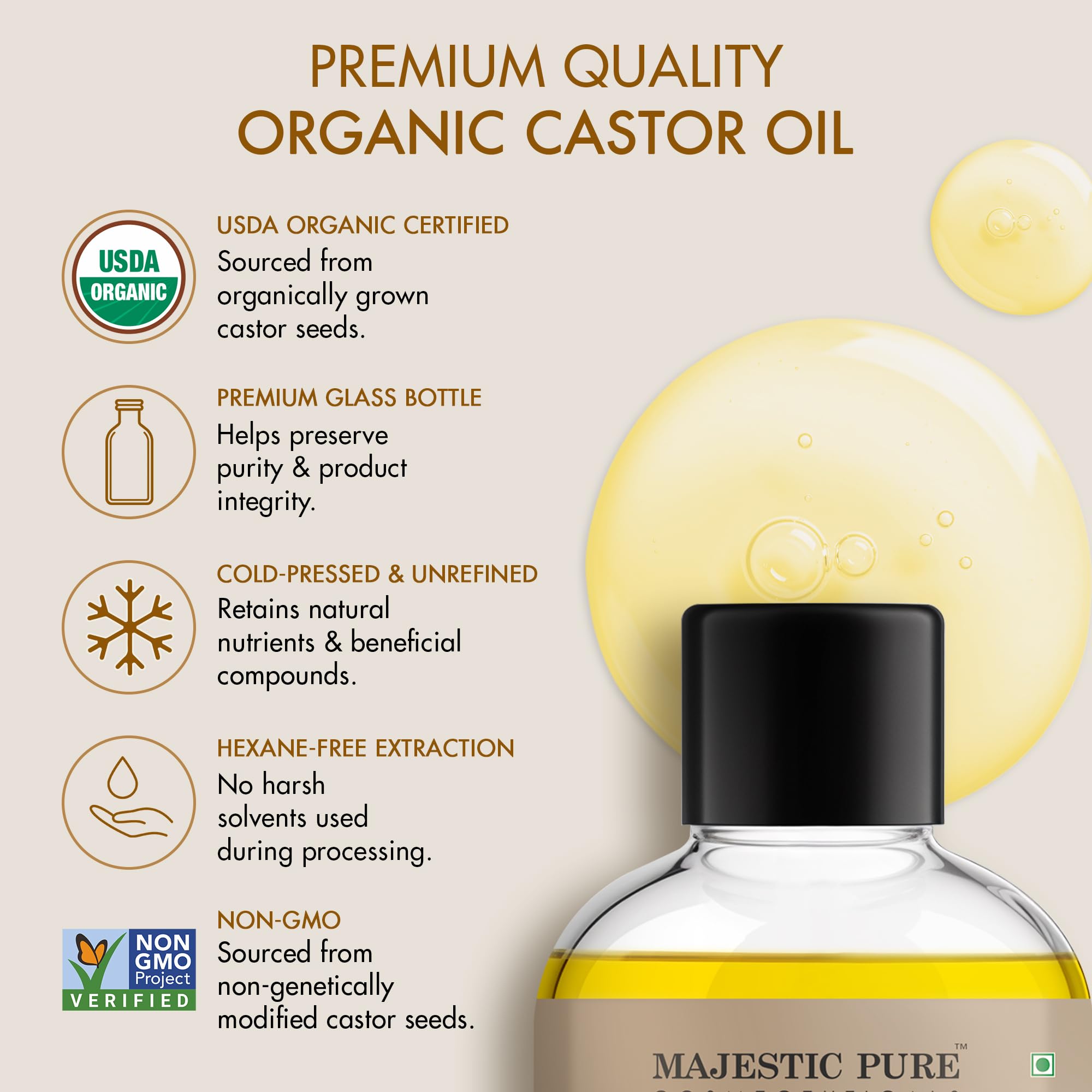 Hidratación profunda para el cabello, ayudando a brillo y flexibilidad con Majestic Pure.