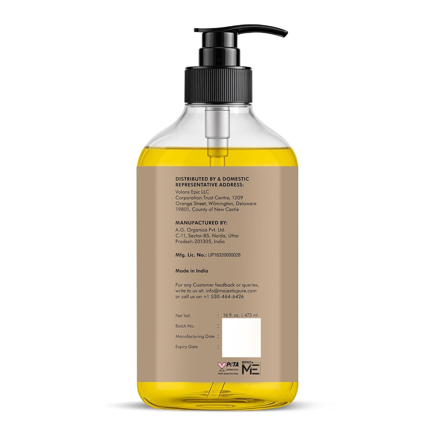 Majestic Pure aceite de ricino para cuidado de cabello y uñas