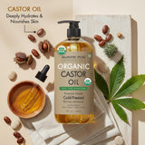 Majestic Pure Aceite de ricino para cabello, hidratación y brillo