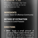 Presentación de 16 oz de Majestic Pure Aceite de Ricino Negro Jamaicano.