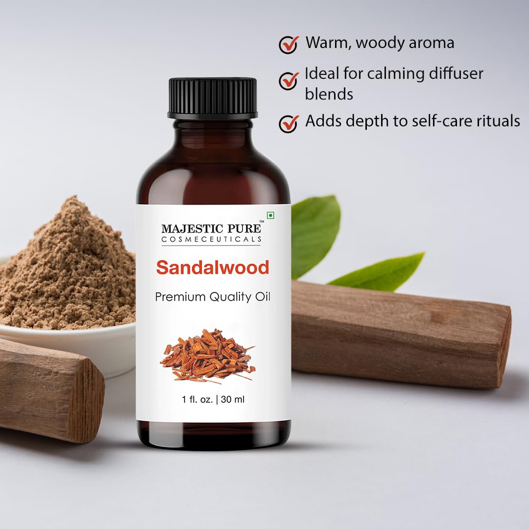 Majestic Pure Aceite de Sandalo para relajacion diaria y rituales de calma