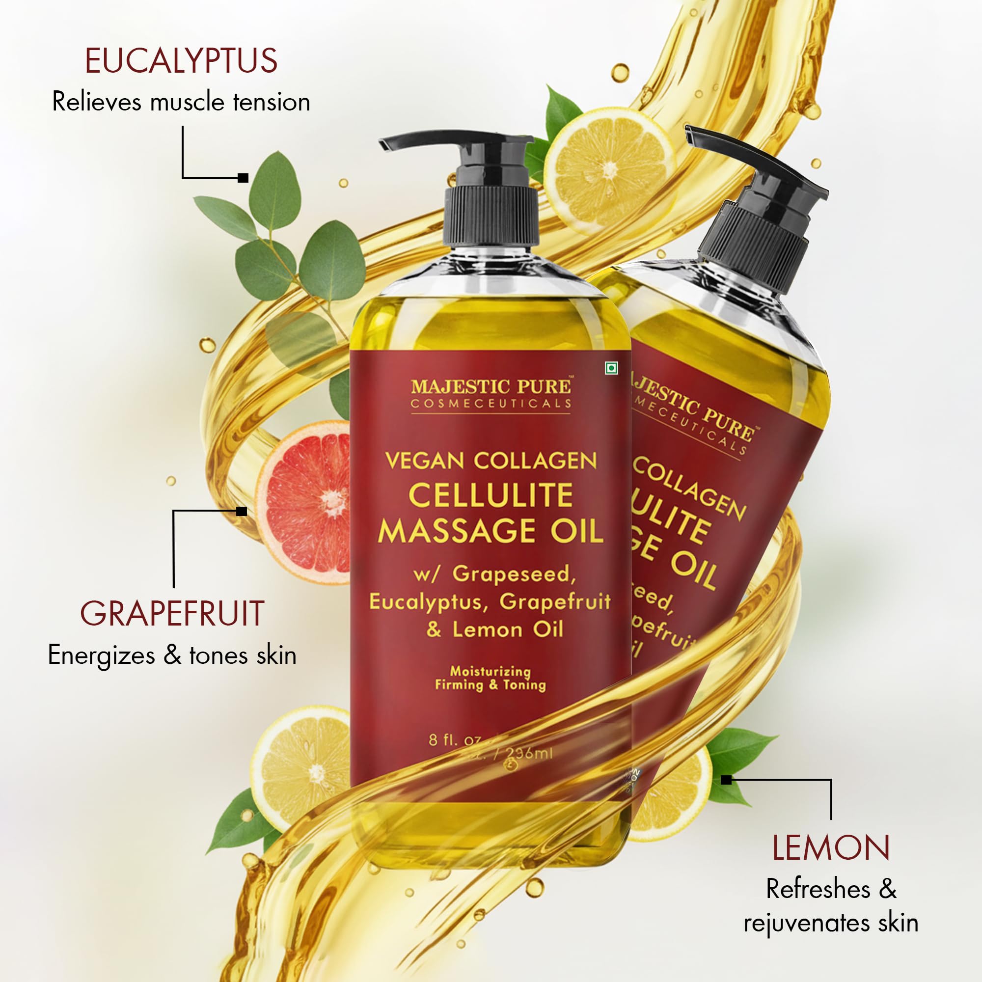 Majestic Pure aroma limón eucalipto, aromaterapia relajante para momentos de descanso.