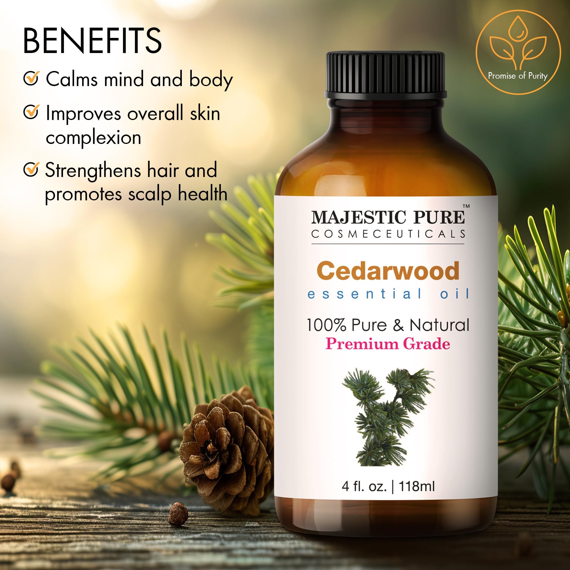 Majestic Pure Cedro: aromaterapia en ambiente con aroma amaderado.