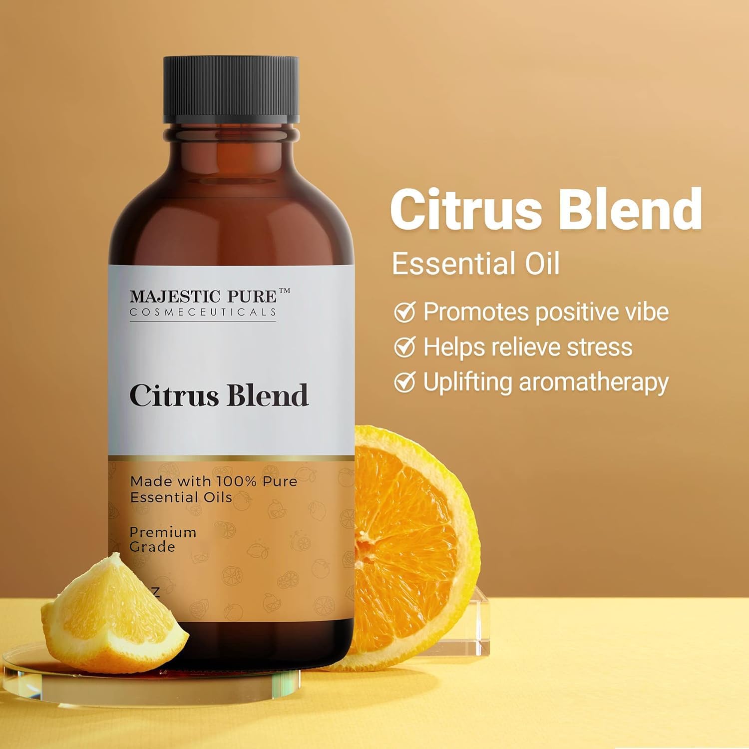 Majestic Pure Difusor con aceite cítrico para aromaterapia relajante.