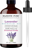 Majestic Pure Lavanda: botella de vidrio ámbar protege el aceite para uso en difusor.