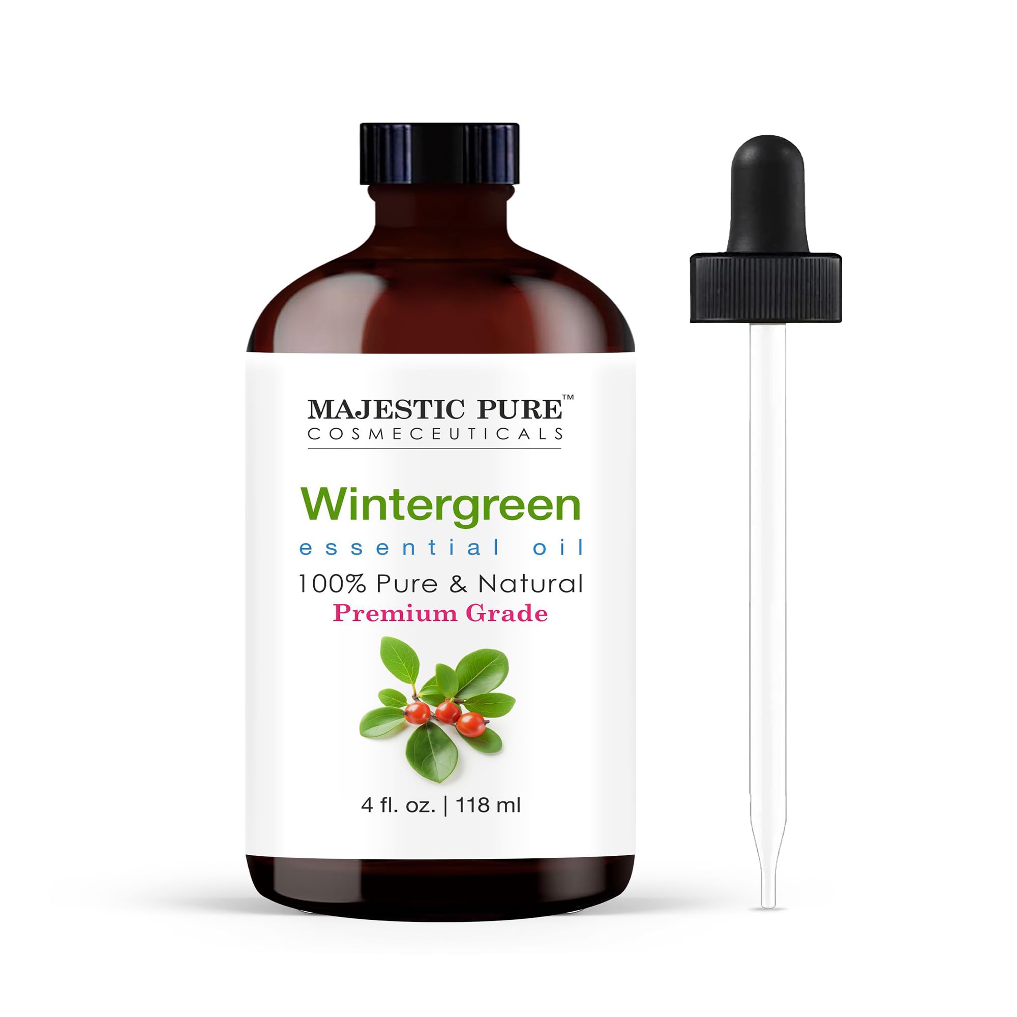 Majestic Pure Wintergreen en gotas para aromaterapia relajante en difusor.
