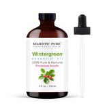 Majestic Pure Wintergreen en gotas para aromaterapia relajante en difusor.