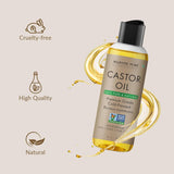 Majestic Pure Aceite de ricino, uso tópico en cabello para brillo y suavidad.