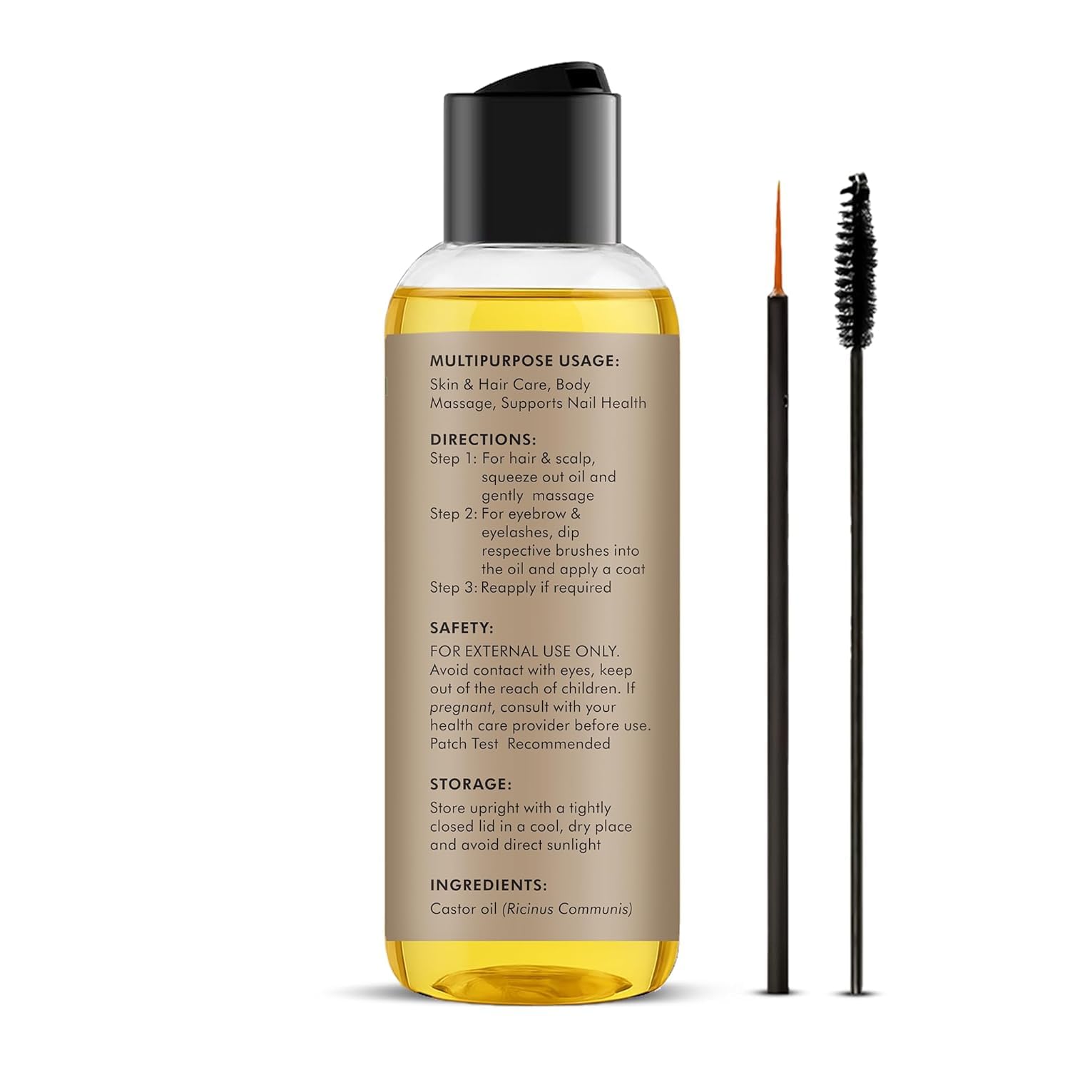 Aceite de ricino Majestic Pure, absorción rápida y nutrición en piel.