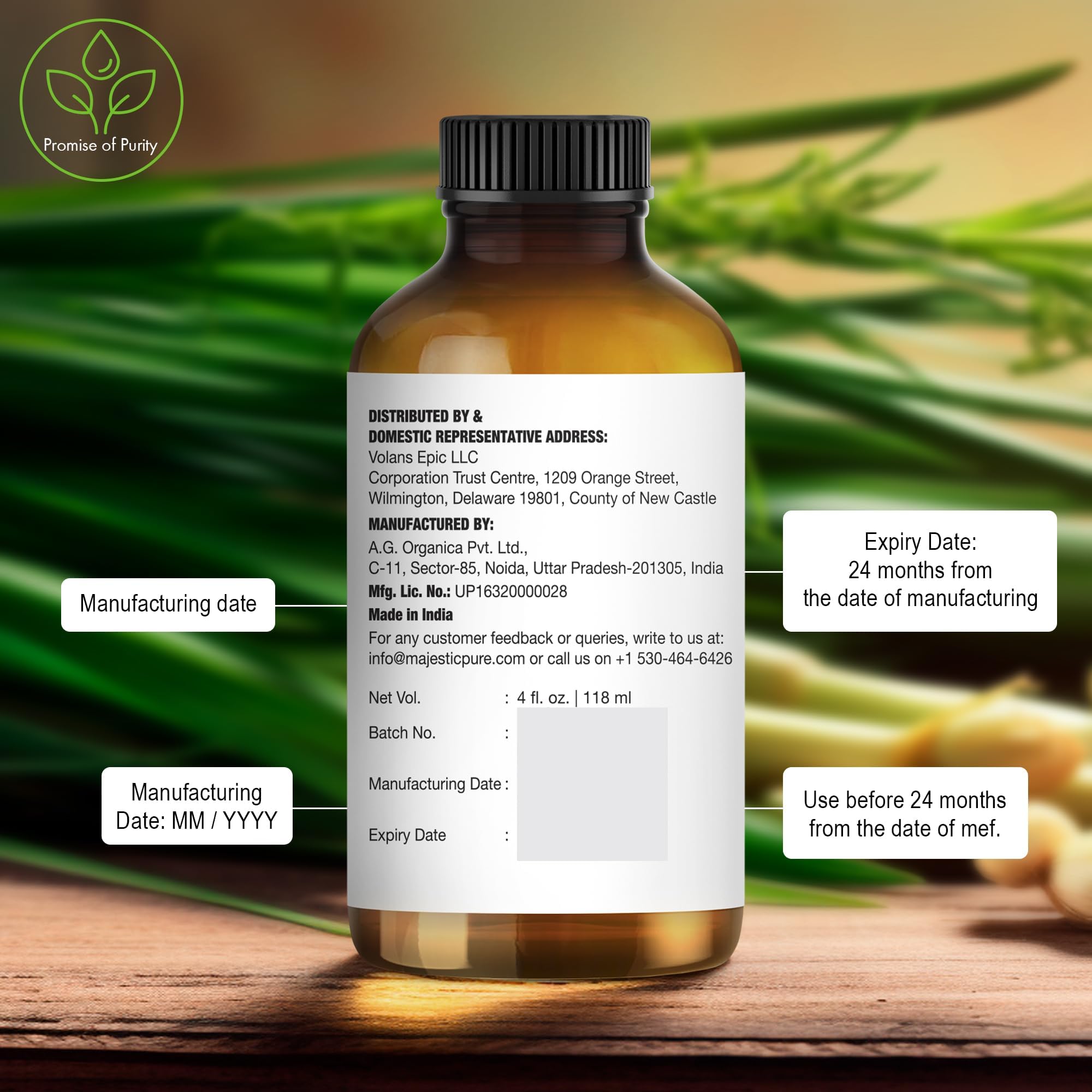 Majestic Pure Lemongrass: origen mundial, aceite de alta calidad